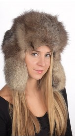 Krištolinės lapės kailio rusiško modelio  kepurė